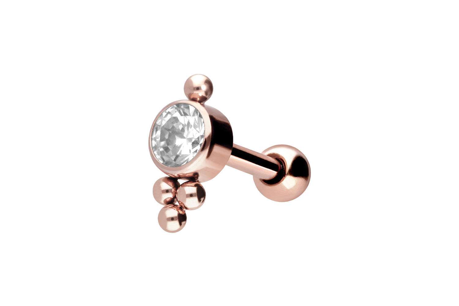 Chirurgenstahl Ohrpiercing KRISTALL + 4 KUGELN